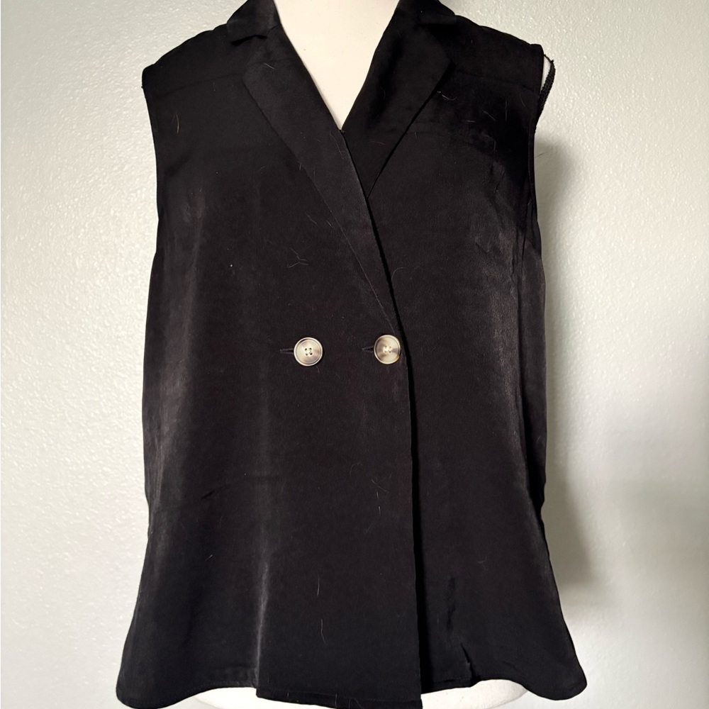 Express Black Blazer Vest with Shimmer Details